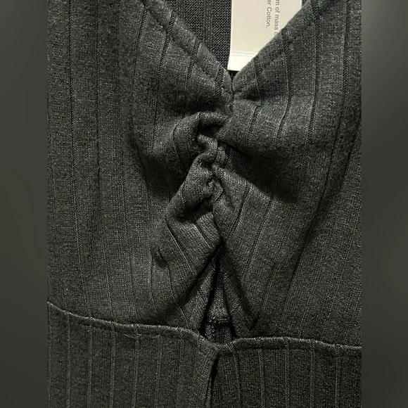 Z Supply Womens Size M Orla Ribbed Dress Peekaboo Detail & Ruching Sexy Bodycon - Picture 3 of 9